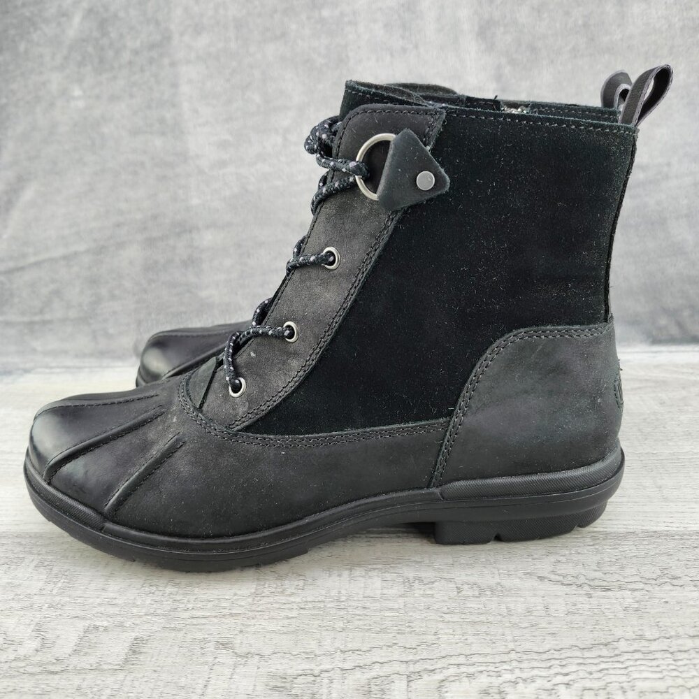 UGG Hapsburg Duck Suede Size 12 (EU43) Black Boots Waterproof  **Tried ON***